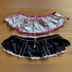 2 Victoria’s Secret Sexy Little Things Lingerie Mini Skirts Pink & Black S